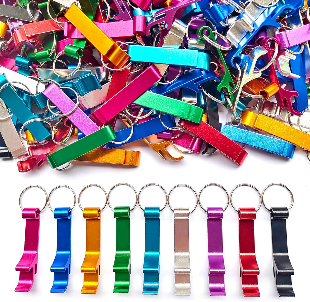 Personalized Aluminum Bottle Opener Keychains - Custom Engraved in 9 Vibrant Colors