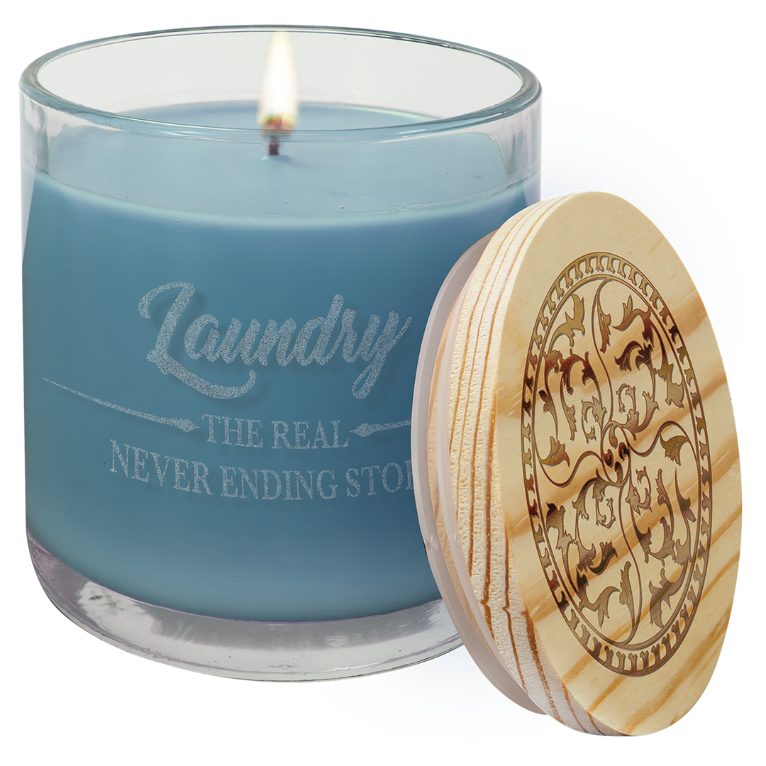 14oz Custom Engraved Candle with Wood Lid