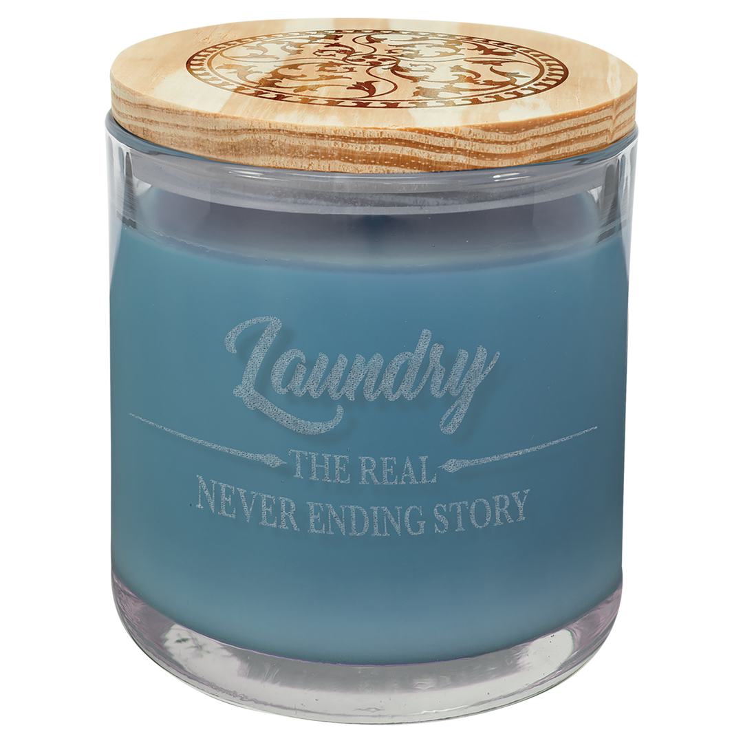 14oz Custom Engraved Candle with Wood Lid
