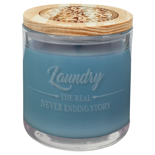 14oz Custom Engraved Candle with Wood Lid