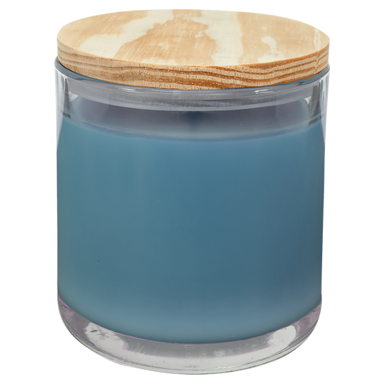 14oz Custom Engraved Candle with Wood Lid