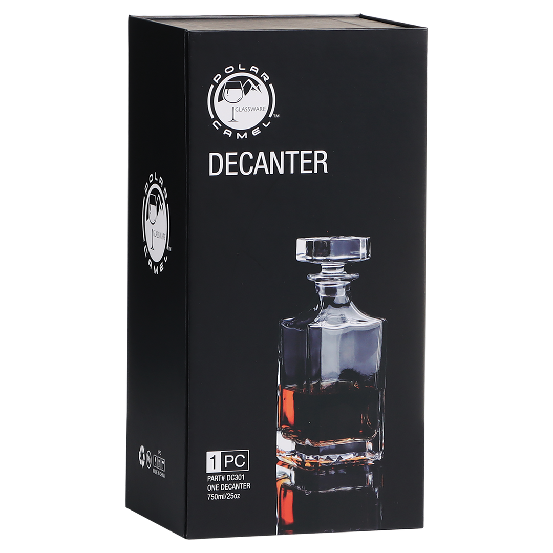 Polar Camel 750mL Square Glass Decanter
