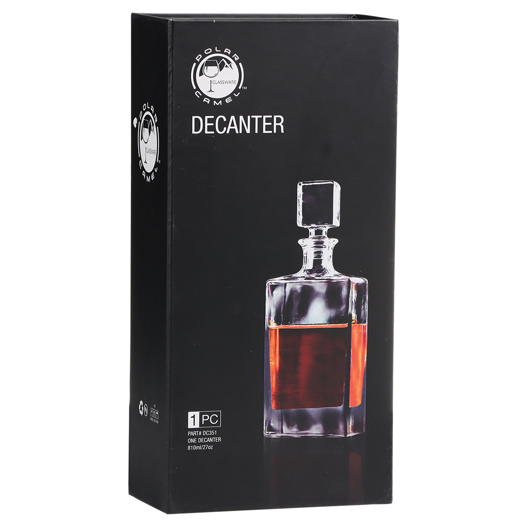 Polar Camel 810mL Rectangle Glass Decanter