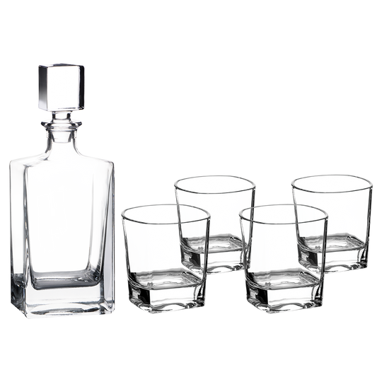 Polar Camel Rectangle Glass Decanter Set