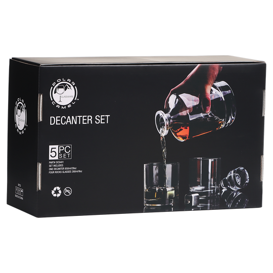 Polar Camel Round Glass Decanter Set