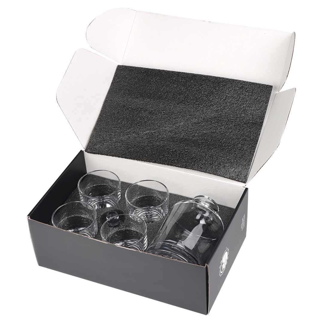 Polar Camel Round Glass Decanter Set