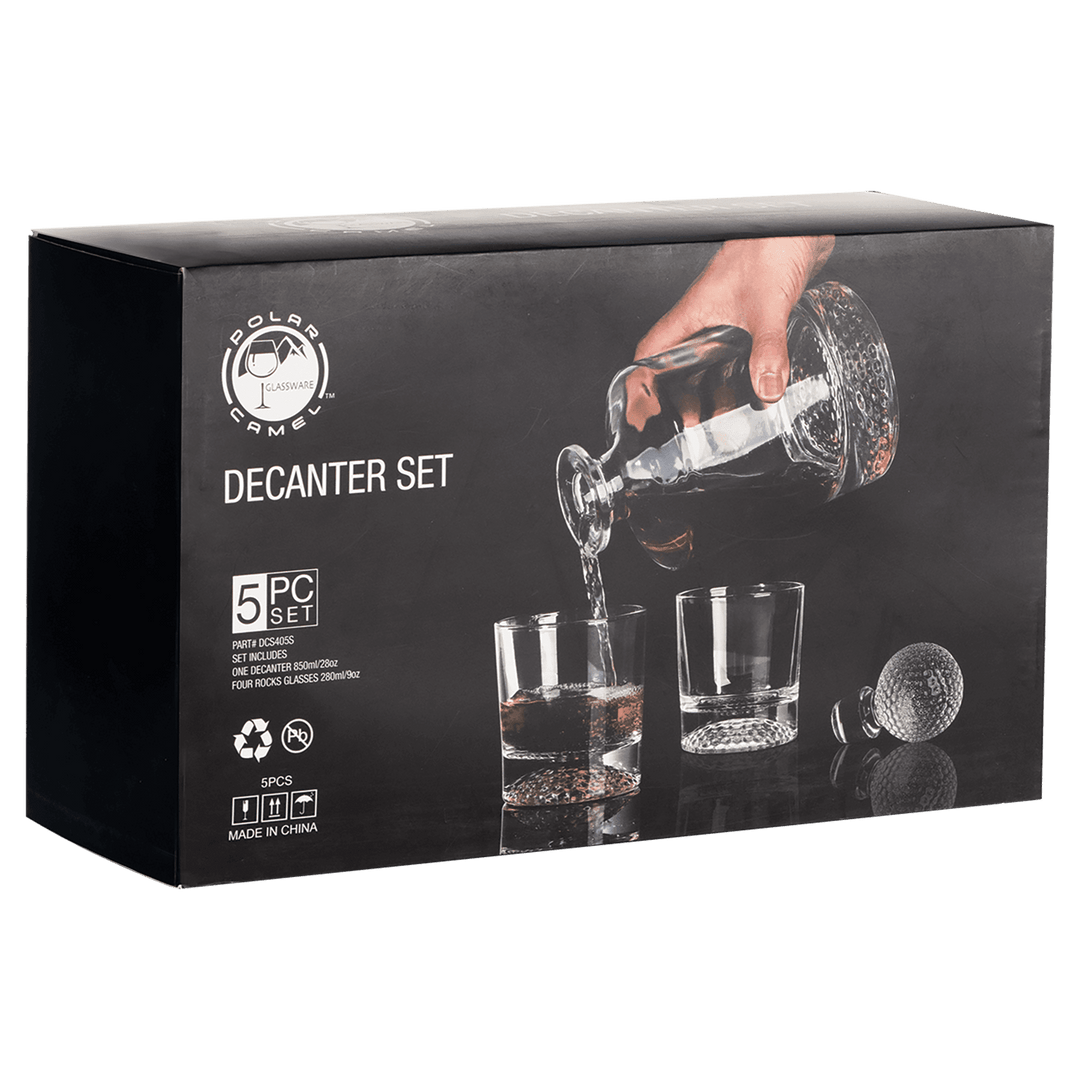 Polar Camel Round Golf Glass Decanter