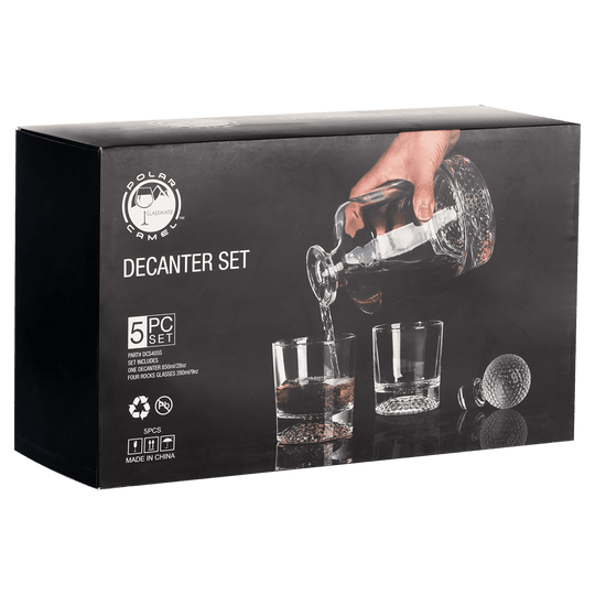 Polar Camel Square Glass Decanter Set