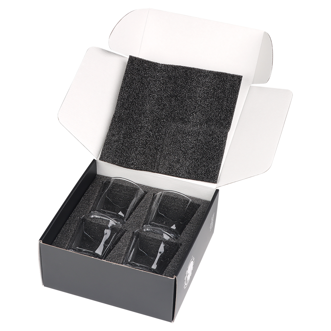 Polar Camel 11 oz. Square Rocks Glasses (4 Glasses)