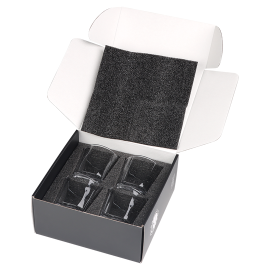 Polar Camel 11 oz. Square Rocks Glasses (4 Glasses)