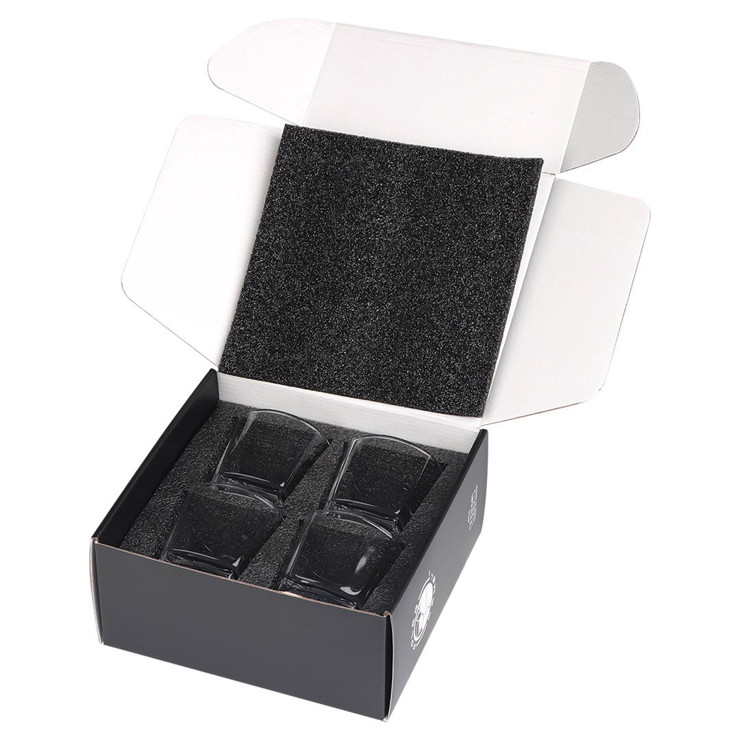 Polar Camel 8 oz. Square Rocks Glasses (4 Glasses)