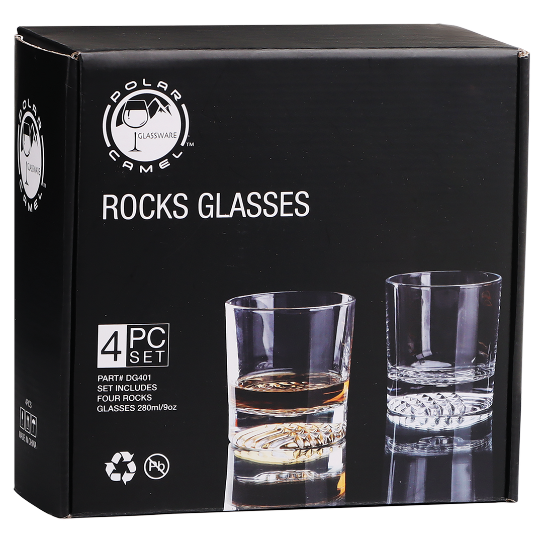 Polar Camel 9 oz. Round Rocks Glasses (4 Glasses)