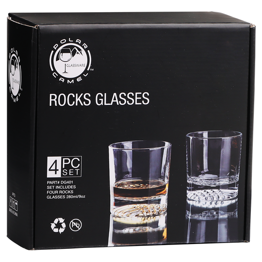 Polar Camel 9 oz. Round Rocks Glasses (4 Glasses)