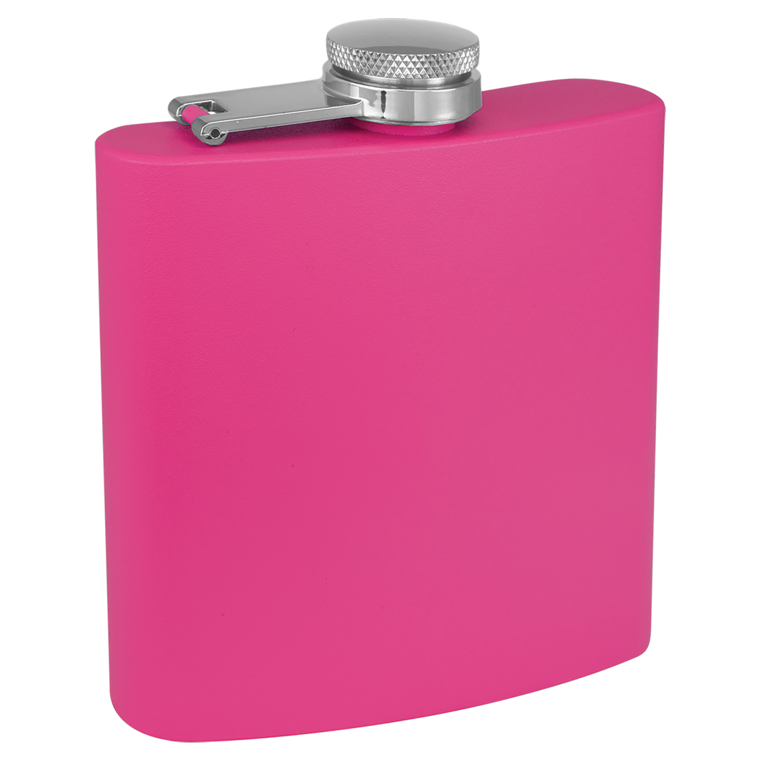 6oz Powder-Coated Stainless Steel Flask – Customizable &amp; Durable