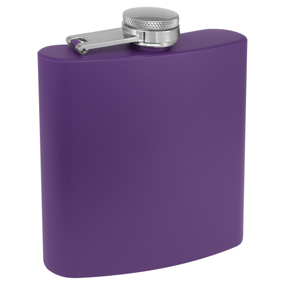 6oz Powder-Coated Stainless Steel Flask – Customizable &amp; Durable