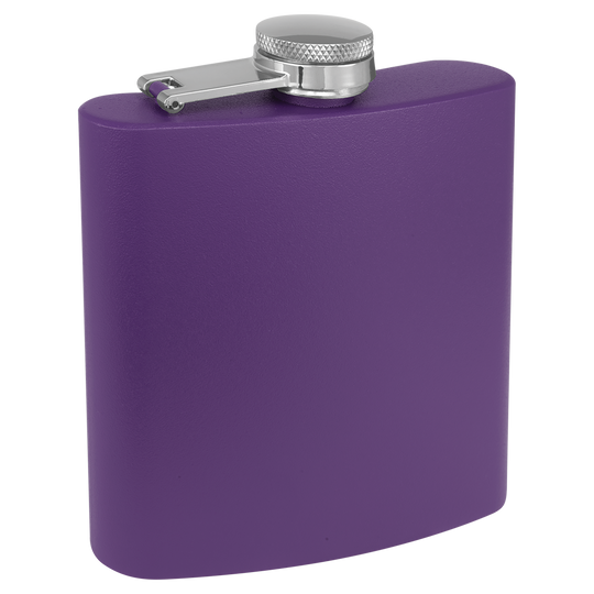 6oz Powder-Coated Stainless Steel Flask – Customizable &amp; Durable