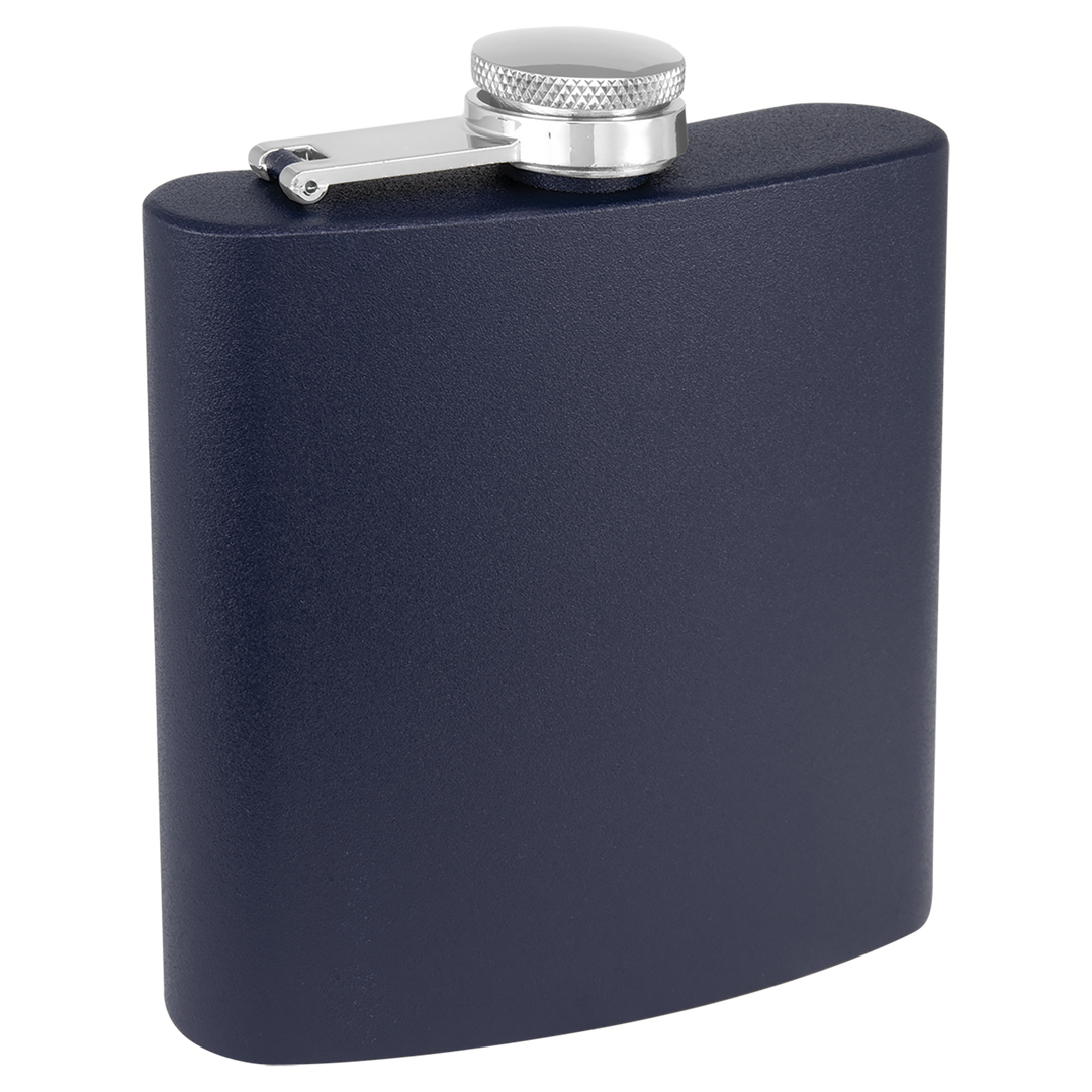 6oz Powder-Coated Stainless Steel Flask – Customizable &amp; Durable