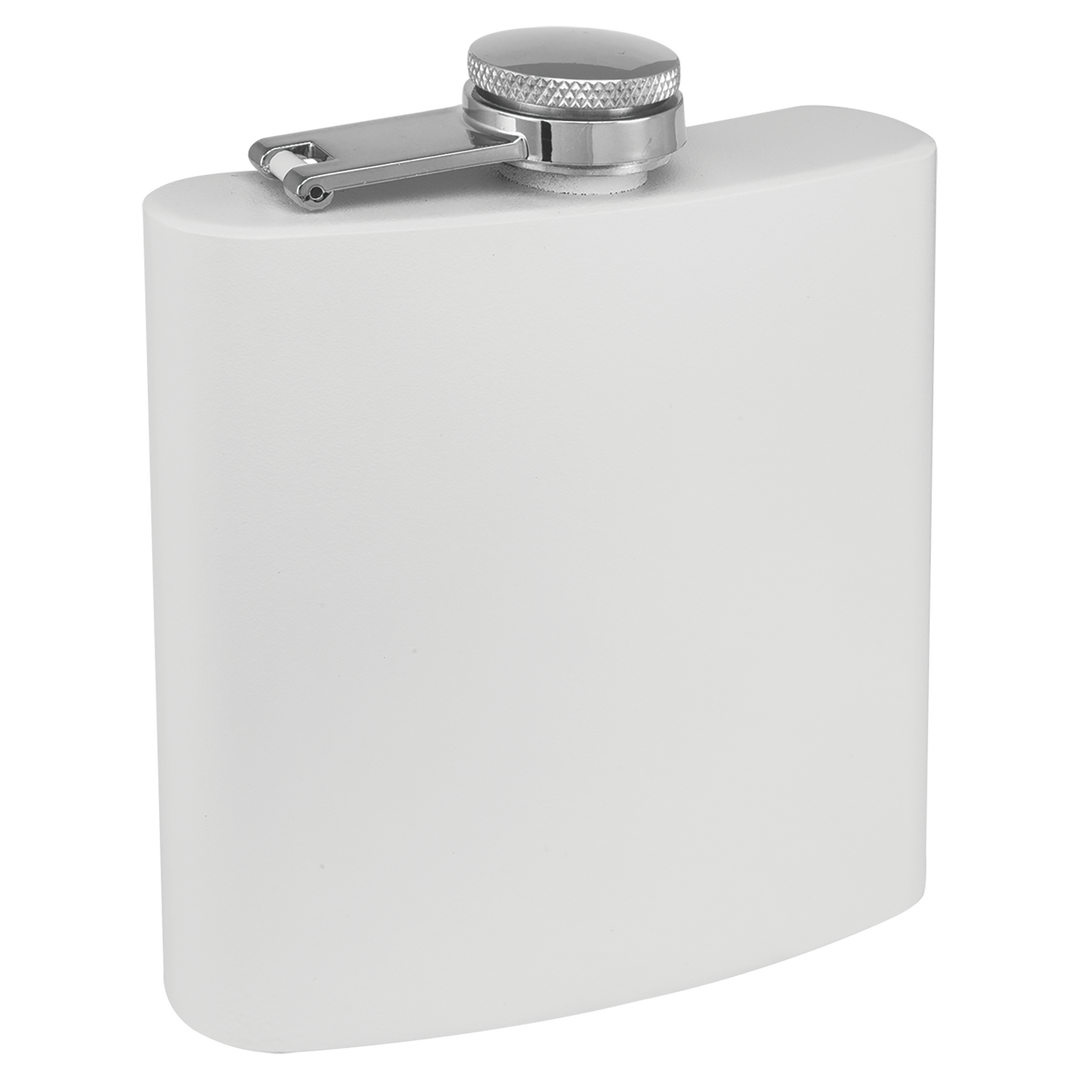 6oz Powder-Coated Stainless Steel Flask – Customizable &amp; Durable