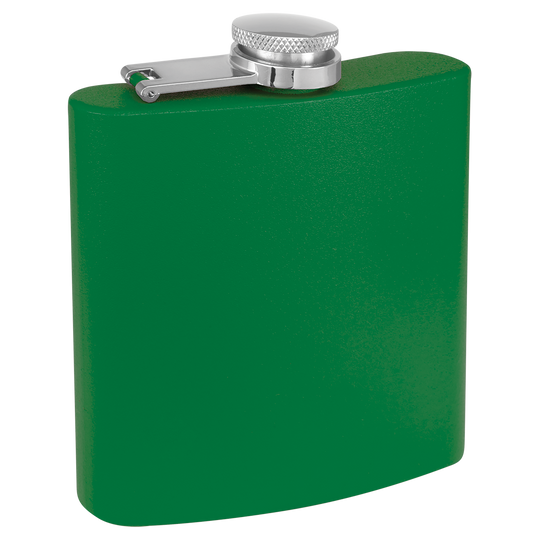 6oz Powder-Coated Stainless Steel Flask – Customizable &amp; Durable