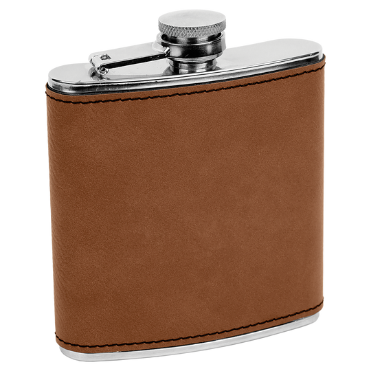 Custom 6oz Leatherette Flasks – Personalized for Any Occasion