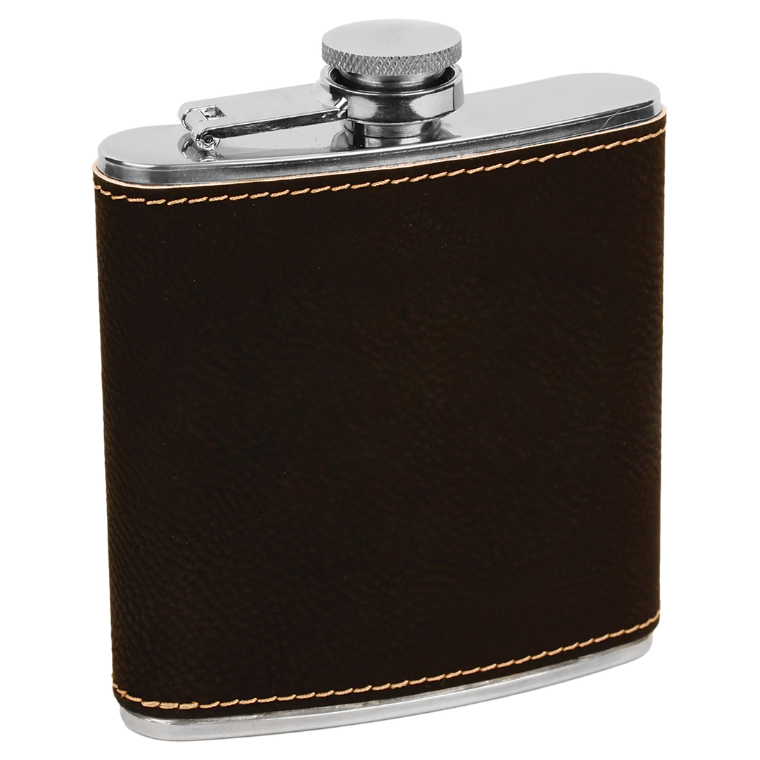 Custom 6oz Leatherette Flasks – Personalized for Any Occasion