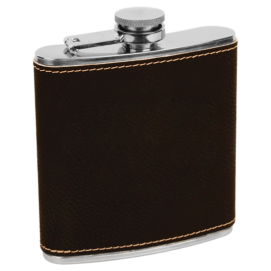 Custom 6oz Leatherette Flasks – Personalized for Any Occasion