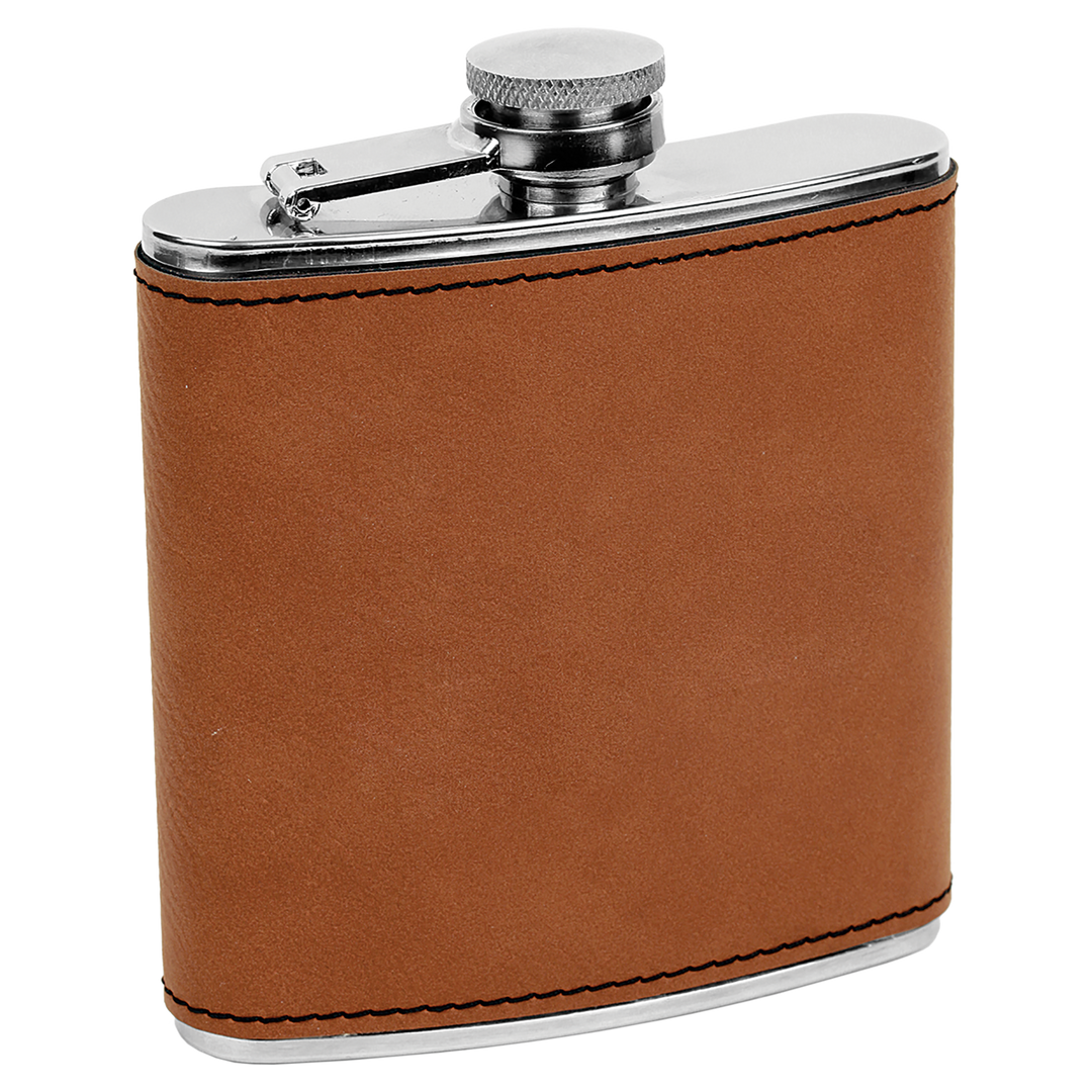Custom 6oz Leatherette Flasks – Personalized for Any Occasion