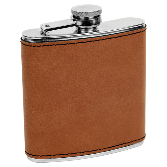 Custom 6oz Leatherette Flasks – Personalized for Any Occasion
