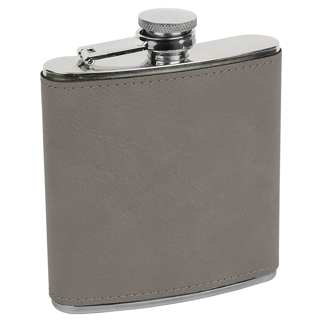 Custom 6oz Leatherette Flasks – Personalized for Any Occasion