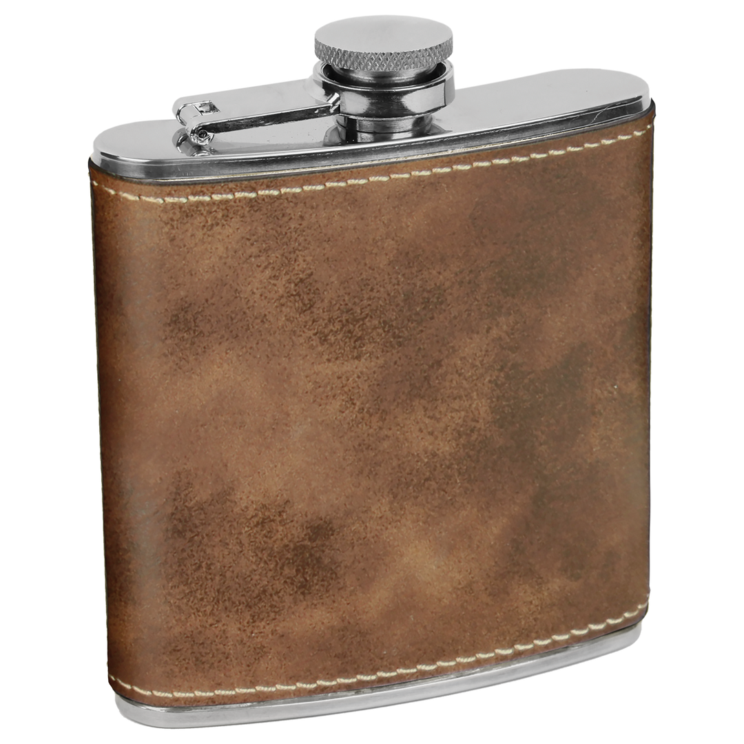 Custom 6oz Leatherette Flasks – Personalized for Any Occasion