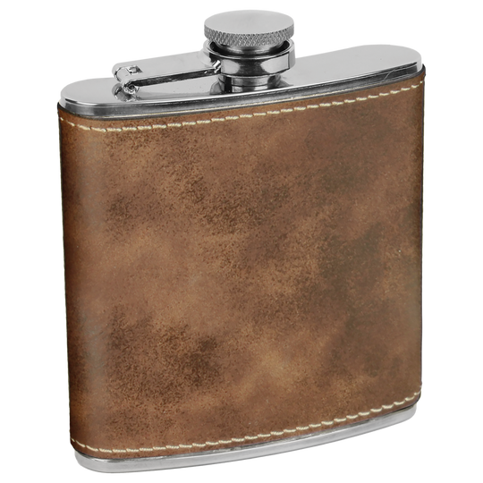 Custom 6oz Leatherette Flasks – Personalized for Any Occasion