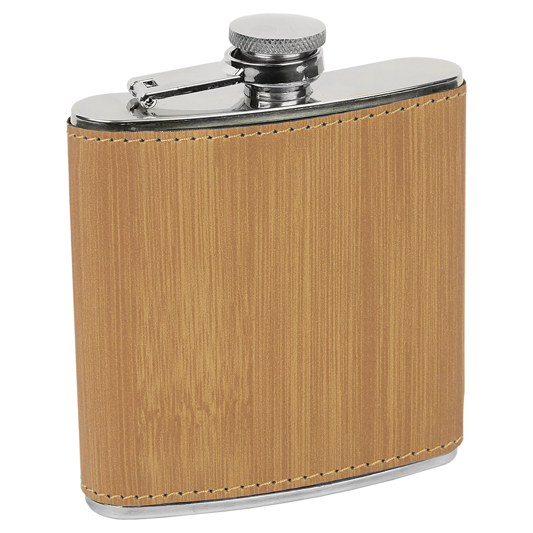 Custom 6oz Leatherette Flasks – Personalized for Any Occasion