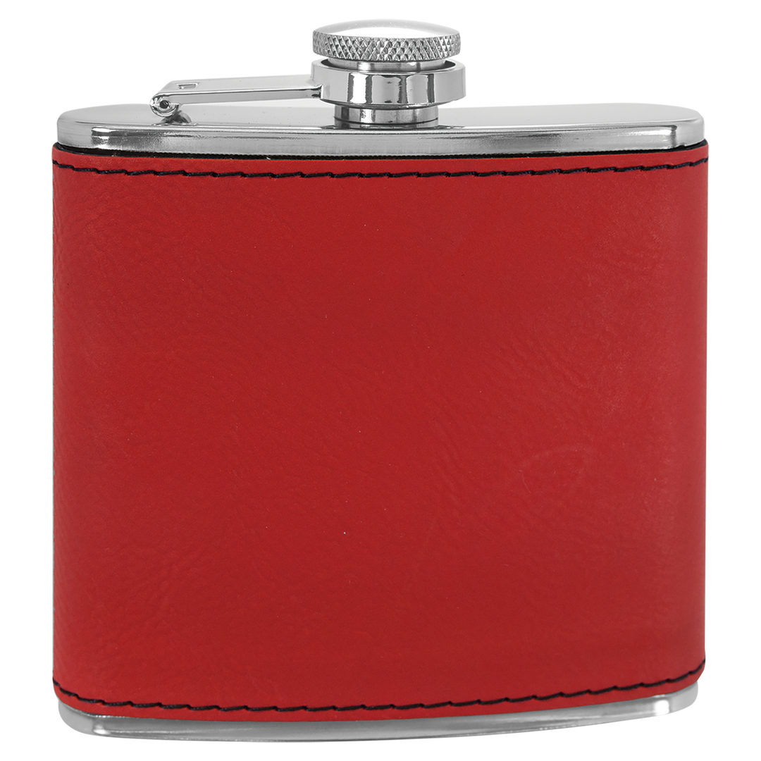Custom 6oz Leatherette Flasks – Personalized for Any Occasion