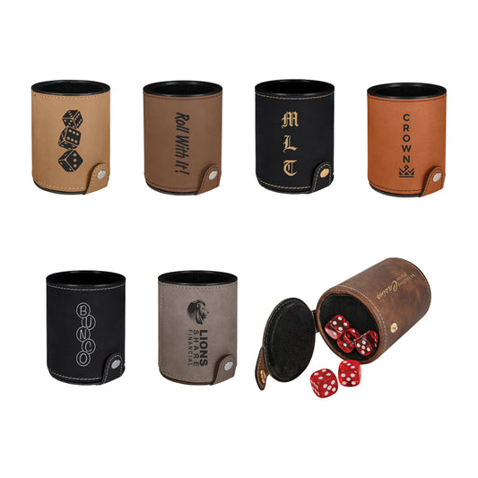 Custom Leatherette Dice Cup - Personalized Game Night Essential