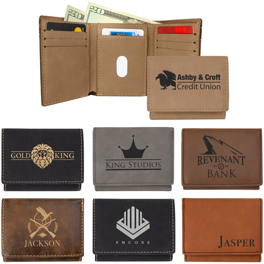 Leatherette Trifold Wallet – Classic Design with a Personalized Touch