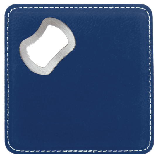 4" x 4" Square Leatherette Bottle Opener Coaster