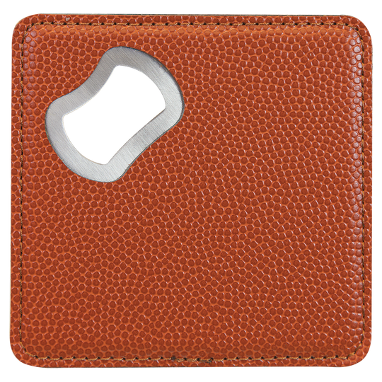 4" x 4" Square Leatherette Bottle Opener Coaster