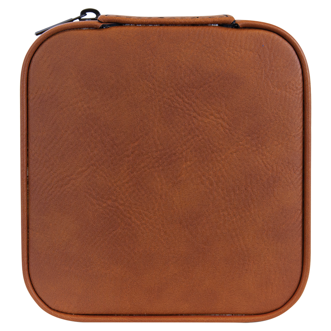 4x4 Leatherette Travel Jewelry Box – Custom Engraved