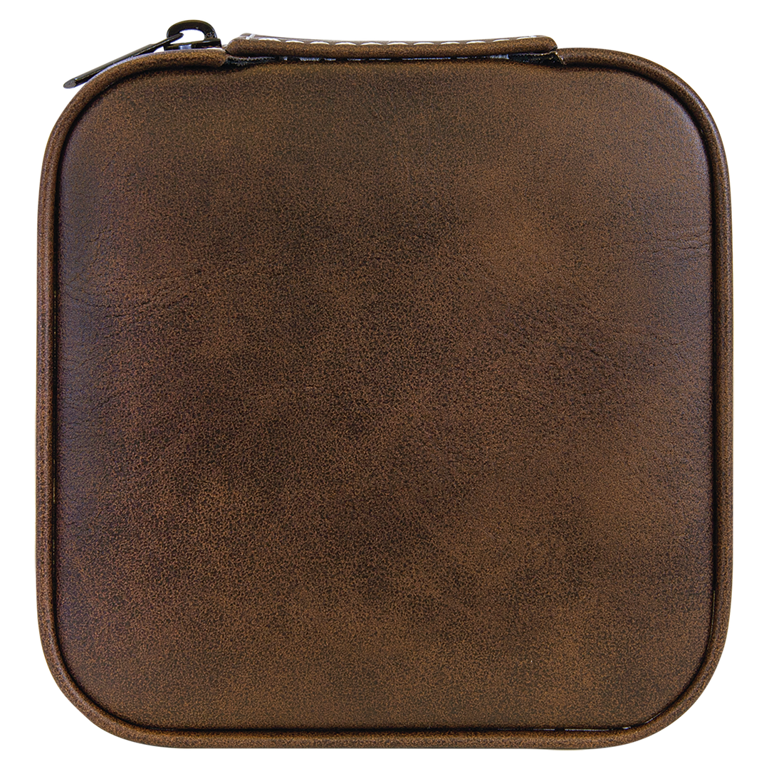 4x4 Leatherette Travel Jewelry Box – Custom Engraved