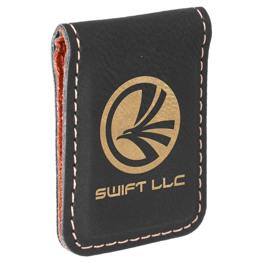 Custom Magnetic Leatherette Money Clip – Slim, Secure & Stylish