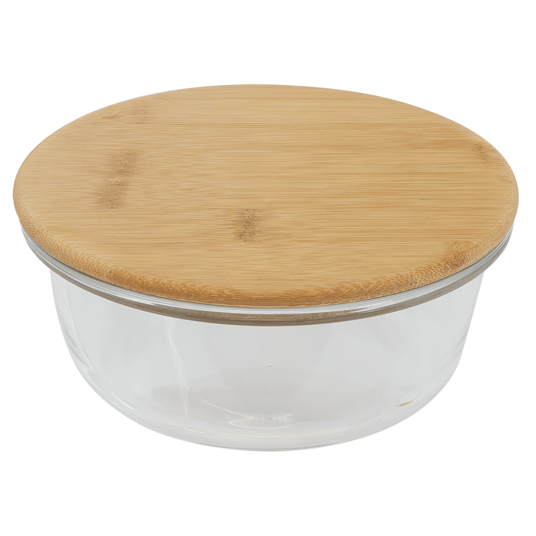 Glass Storage Containers with Engravable Bamboo Lids