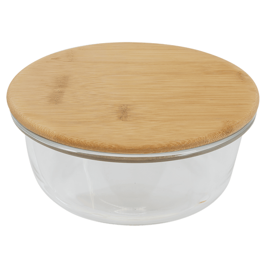 Glass Storage Containers with Engravable Bamboo Lids