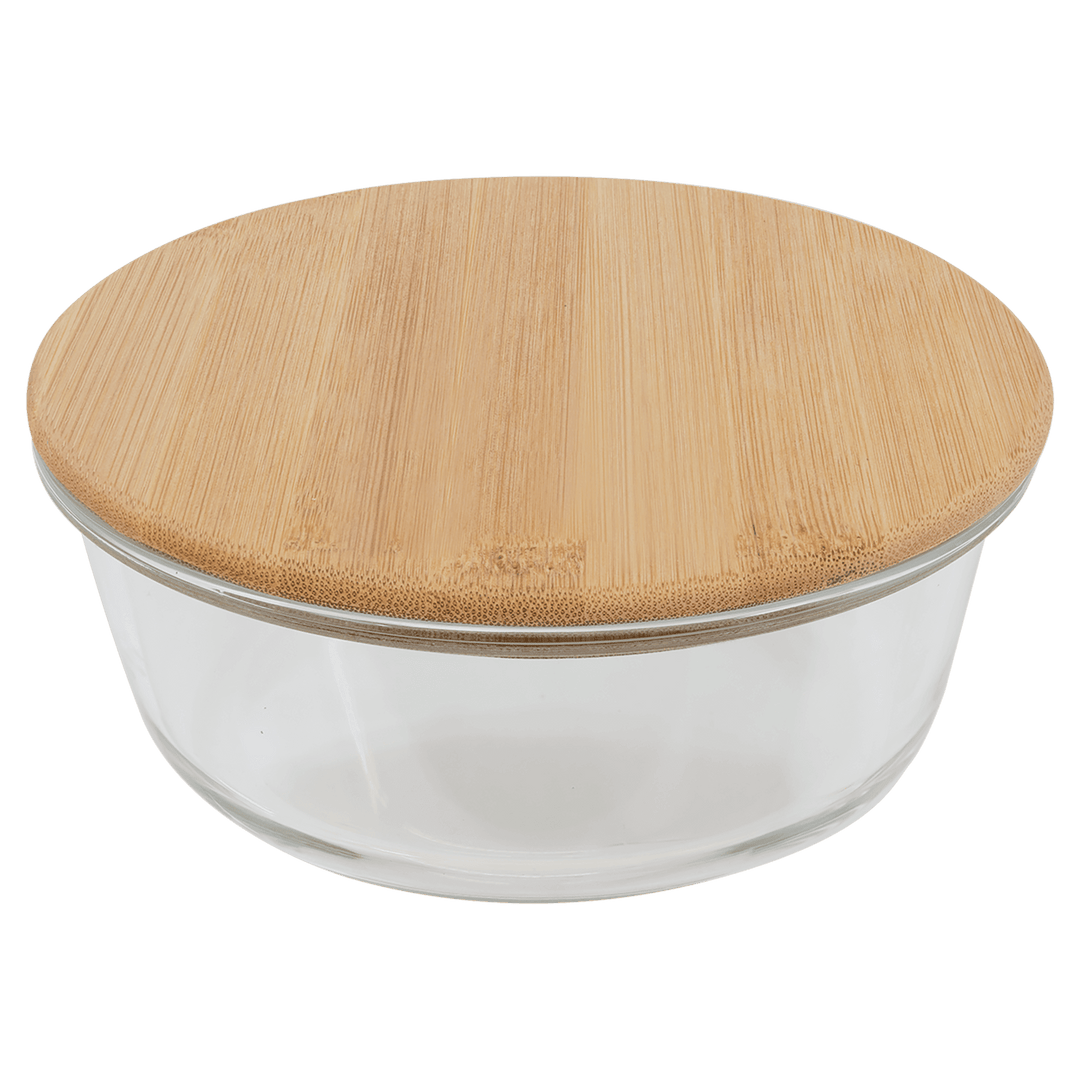 Glass Storage Containers with Engravable Bamboo Lids