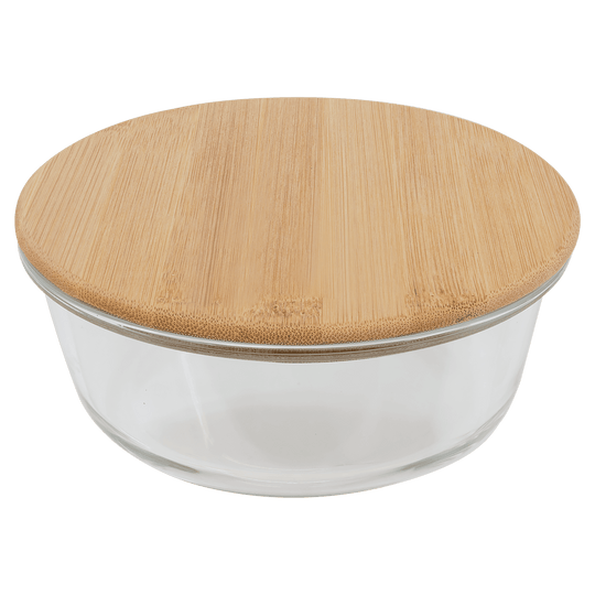 Glass Storage Containers with Engravable Bamboo Lids