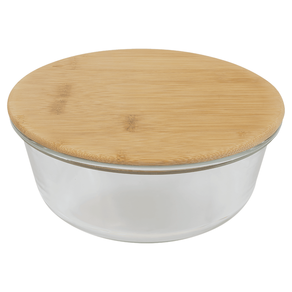 Glass Storage Containers with Engravable Bamboo Lids