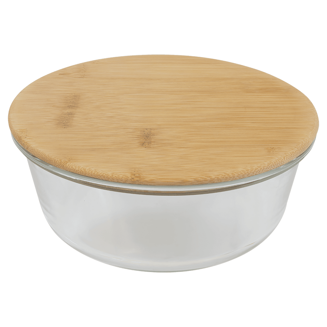 Glass Storage Containers with Engravable Bamboo Lids