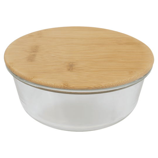 Glass Storage Containers with Engravable Bamboo Lids