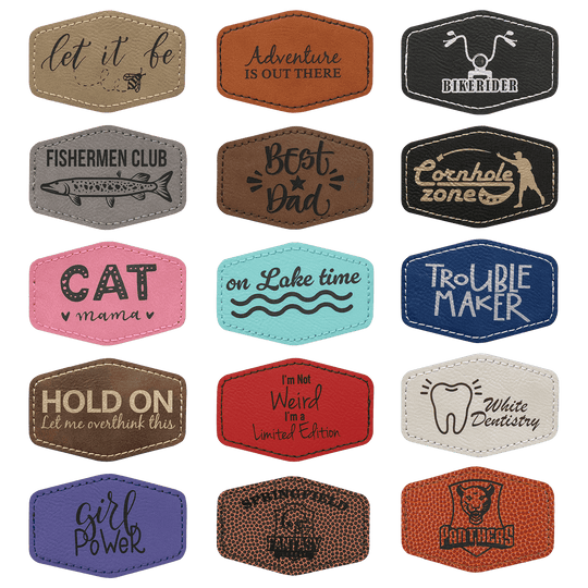 Hex Leatherette Patches 3x2