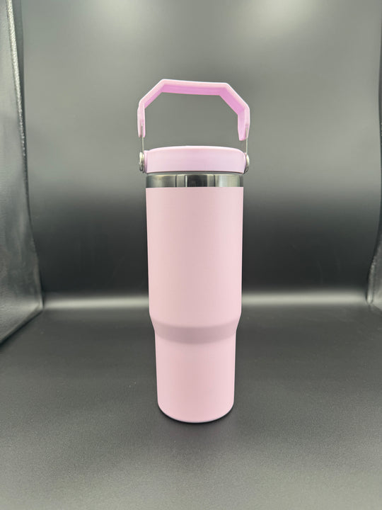 30oz Flip Straw Black plated Water Bottle