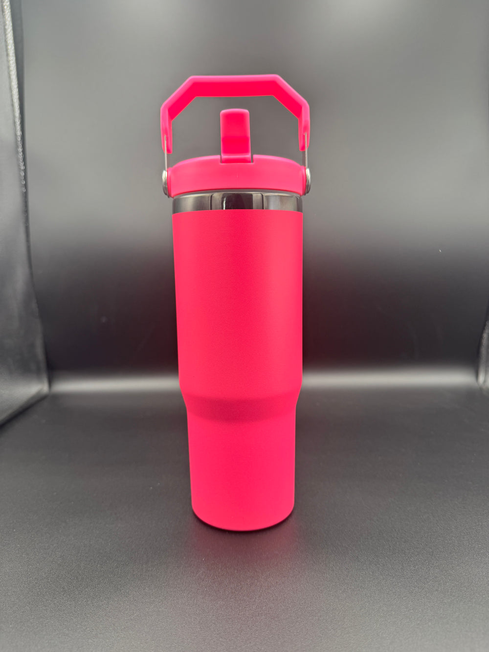30oz Flip Straw Black plated Water Bottle